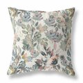 Homeroots 18 in. Florals Indoor & Outdoor Zippered Throw Pillow White Pink & Grey 411425